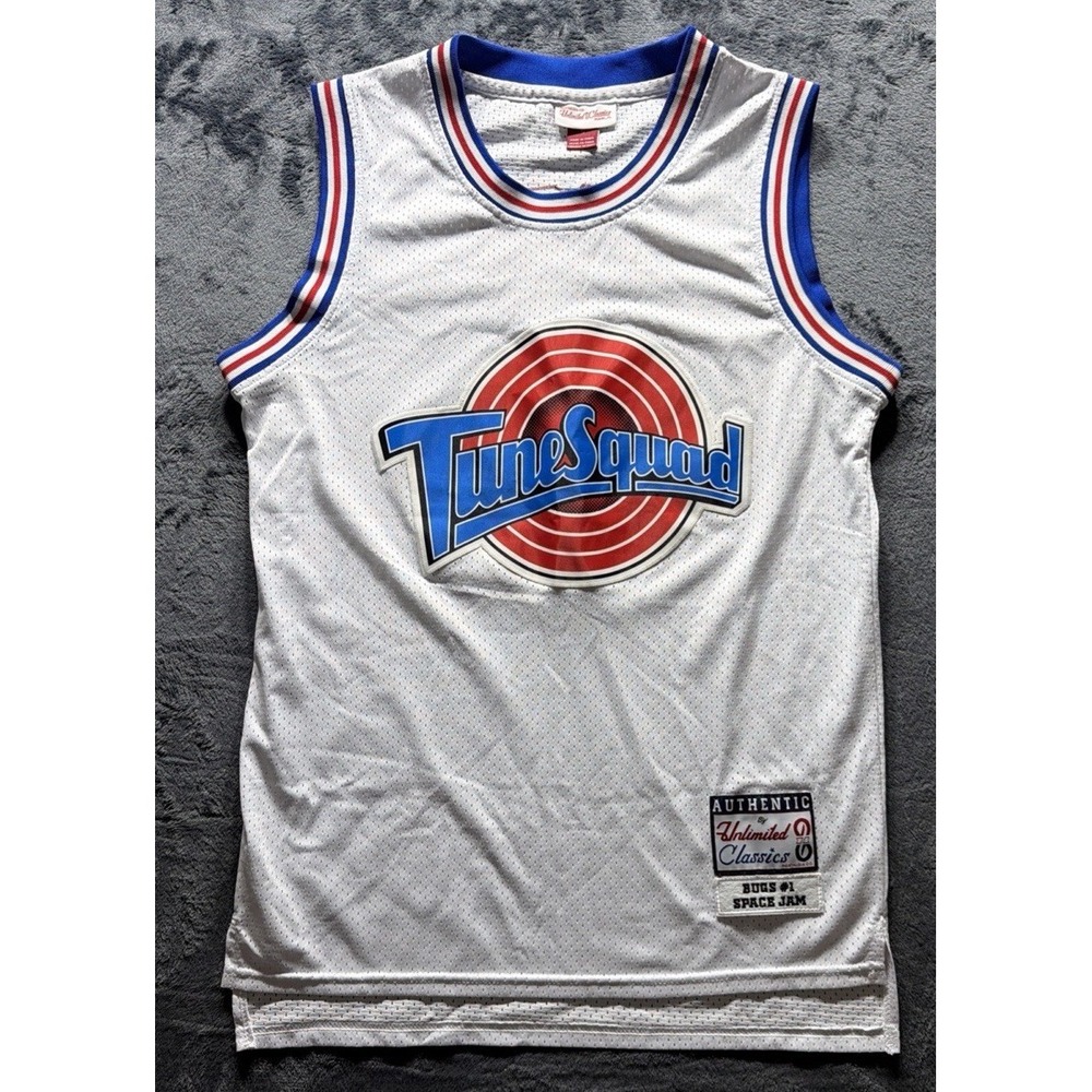Authentic Unlimited Classics Bugs Bunny #1 Space Jam Tune Squad White Jersey EUC